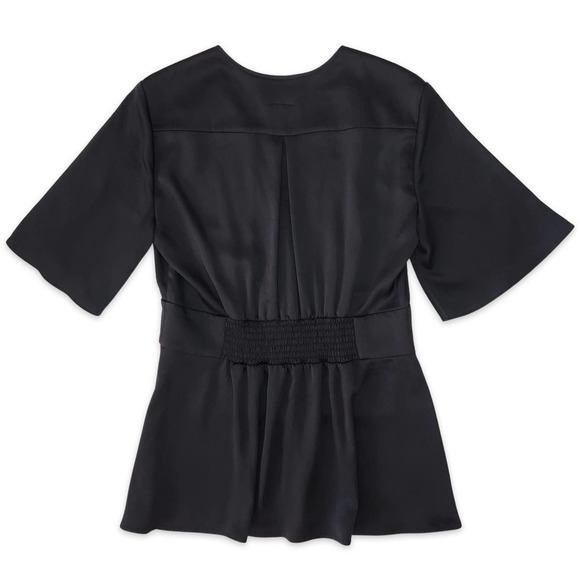 ba&sh Pamela Robe Dress (Altered Length to be a Flowy Peplum Top) in Black US M - Picture 3 of 4